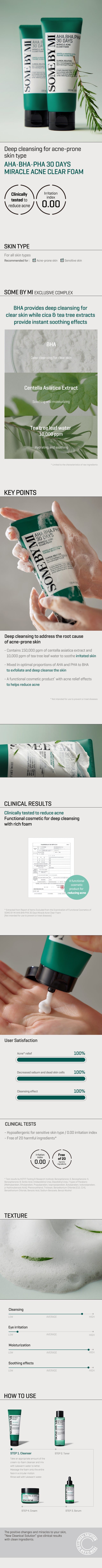 SOME BY MI
AHA BHA PHA 30 Days Miracle Acne Clear Foam 100ml